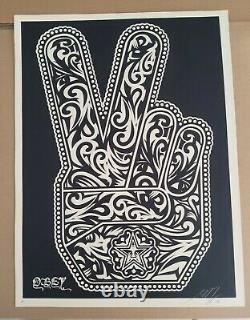 Peace Fingers by Shepard Fairey Obey Art Print Rare Sold Out Poster Signed AP
