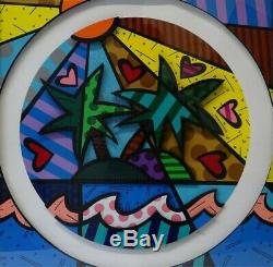 ROMERO BRITTO 3D Paradise Tondo SOLD OUT LIMITED EDITION SIGNED Framed COA