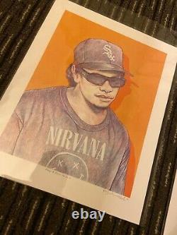 Reagan Russell High School Portrait Art Eazy -E Nirvana Signed /50 Mint Sold out