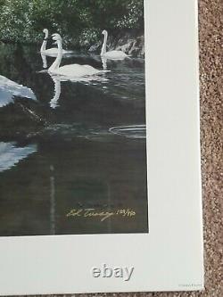 SWANS ED TUSSEY Limited Edition SIGNED Art Print SOLD OUT NOS