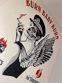 Shepard Fairey Burn Baby Burn Art Print S/N Obey Giant Letterpress Sold Out