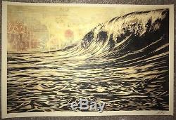 Shepard Fairey Dark Wave Print 24x36 Signed Poster Banksy Kaws Pejac Sold Out