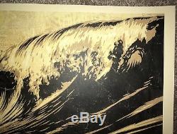 Shepard Fairey Dark Wave Print 24x36 Signed Poster Banksy Kaws Pejac Sold Out