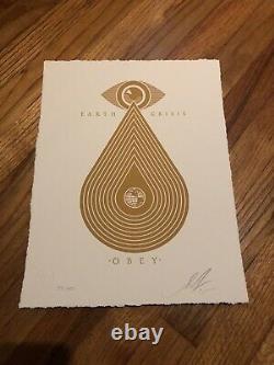 Shepard Fairey Obey Giant -Earth Crisis Gold Letterpress print sold out