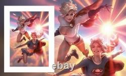 Sideshow DC SUPERGIRL and POWER Girl Art Print Alex Garner 64/250 Sold Out