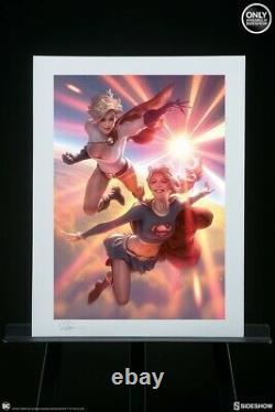 Sideshow DC SUPERGIRL and POWER Girl Art Print Alex Garner 64/250 Sold Out