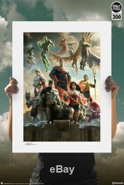 Sideshow mondo Justice League SIGNED Art Print poster 18x24 xx300 sold out RARE