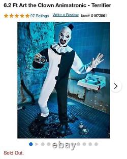 Spirit Halloween 6.2 Ft Art the Clown Animatronic Terrifier Brand New Sold Out