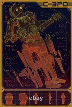 Star wars C-3PO by Kevin Tong Signed & Numbered Rare sold out Mondo print