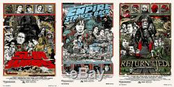 Star wars by Tyler Stout Regular Set of 3 prints Rare Sold out Mondo print