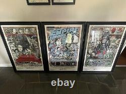 Star wars by Tyler Stout Set of 3 prints Rare Sold out Mondo print FRAMED
