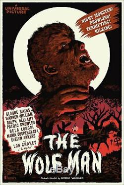 The Wolf Man by Francesco Francavilla MONDO SOLD OUT UNIVERSAL MONSTERS