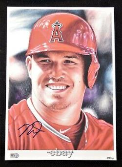Topps Living Set Fine Art Print #200 Mike Trout Signed! #/100 SOLD OUT -SSSP