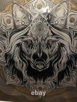 Wolf Mandala Framed Screen Print Chris Saunders Sold out 1X Run